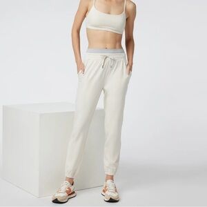Vuori Off-White Joggers with Gray Waistband